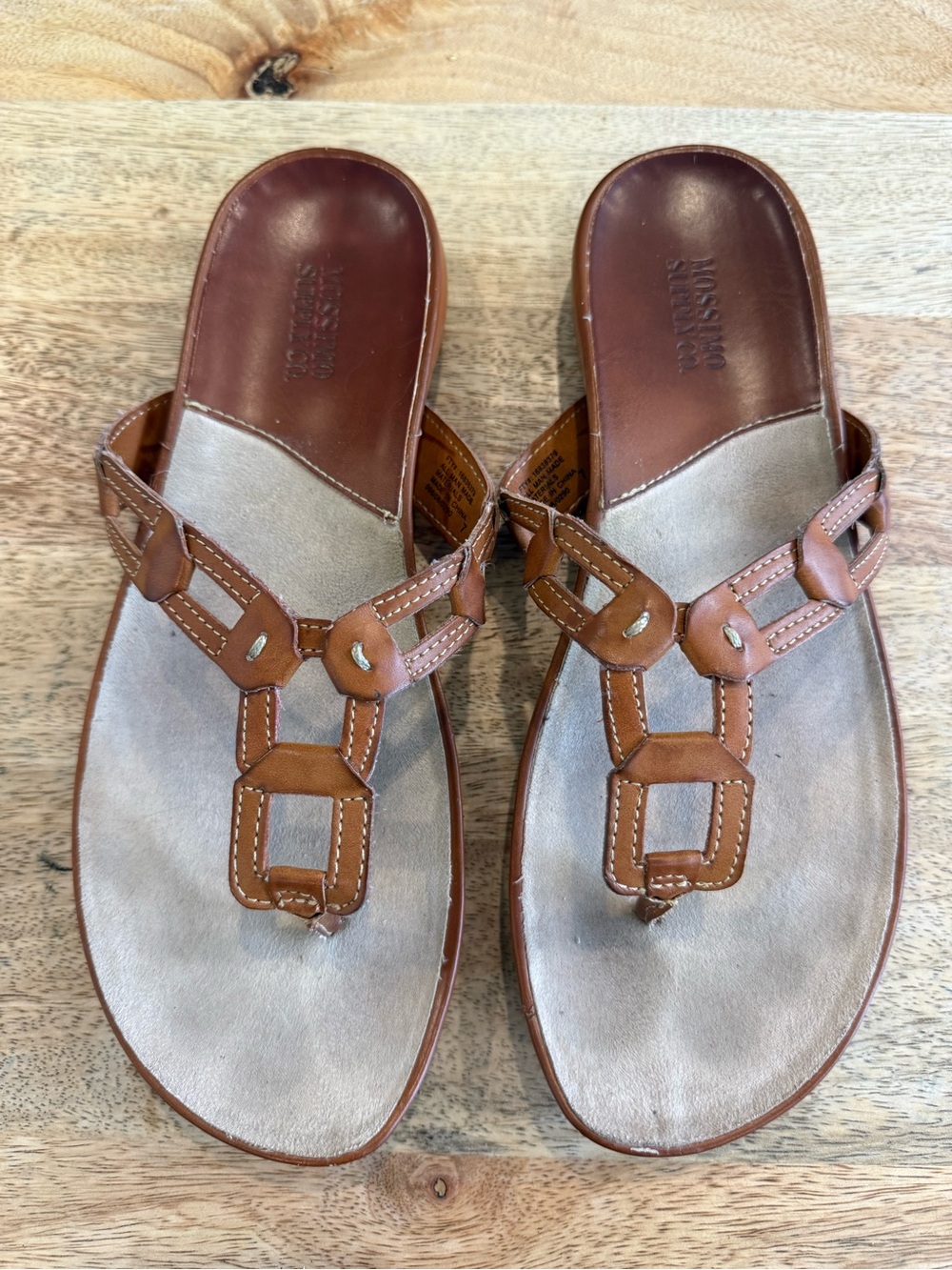 Mossimo Supply Co. Brown Leather Thong Sandals